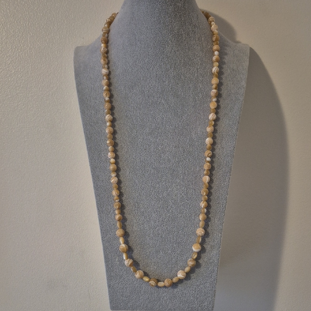 Natural Mother of Pearl Necklace, Matching Braclet